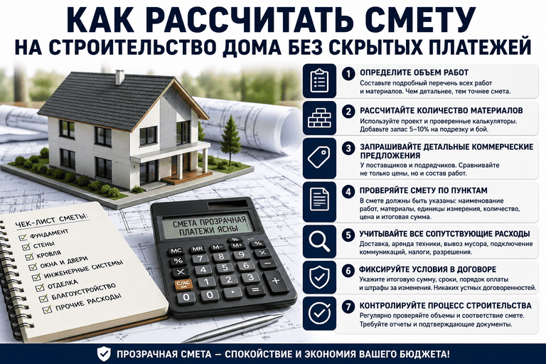 Как рассчитать смету на строительство дома без скрытых платежей