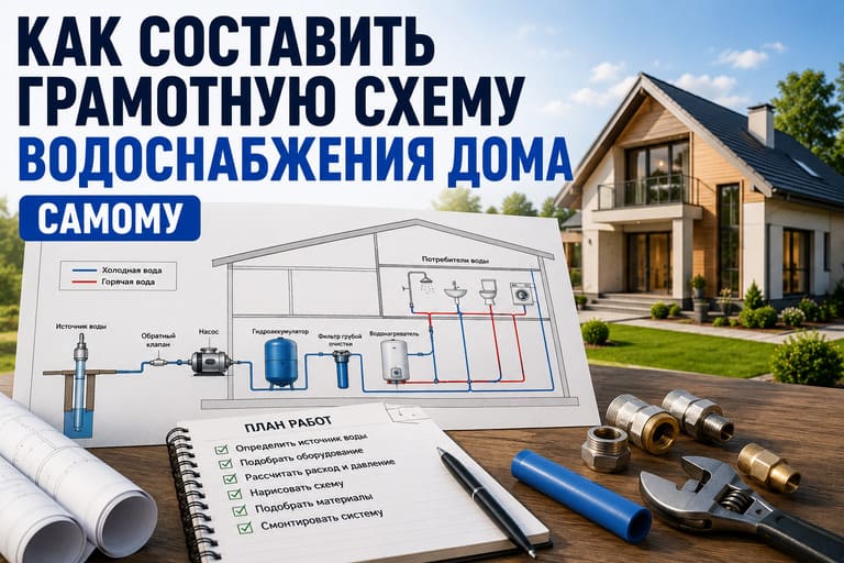 Как составить грамотную схему водоснабжения дома самому